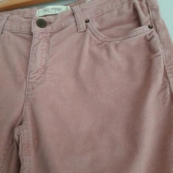NICE THINGS Corduroy Skinny Pants Pink Sz S - Picture 5 of 10